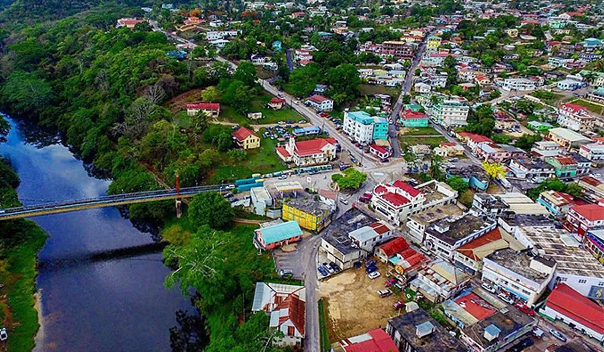 Aerial view of San Ignacio Town, Cayo District, Belize